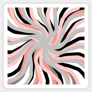 Geometric. vane. pink. white. grey. colorful. abstract. Sticker